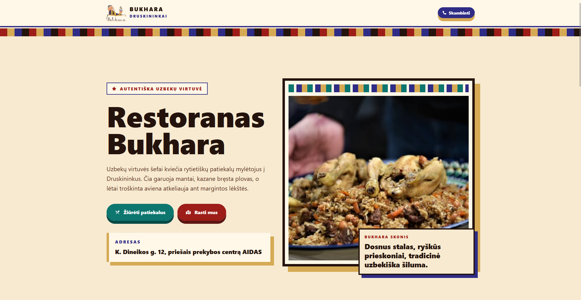 Restoranas Bukhara Druskininkuose